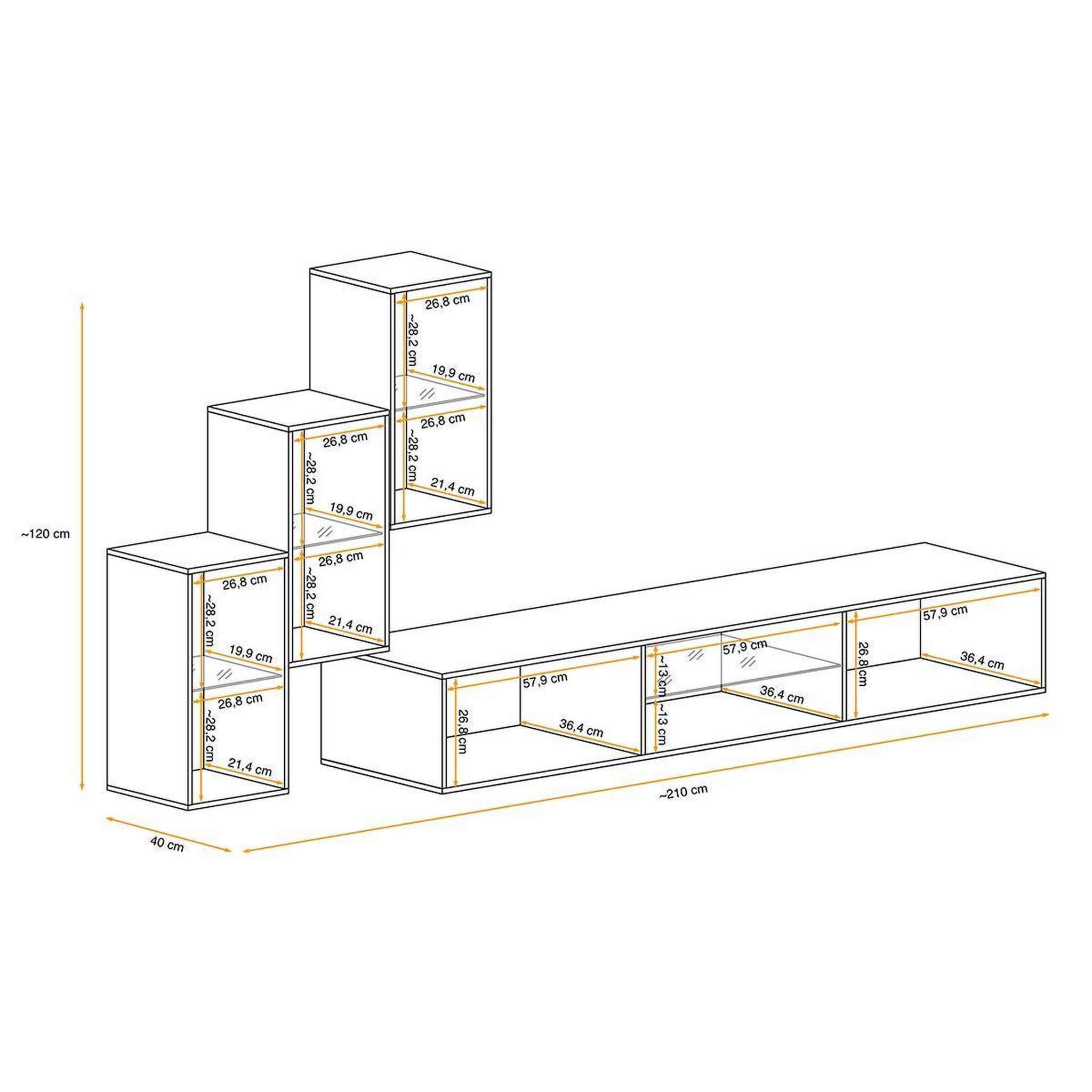 Voir la diapositive 4 : Paris Prix Ensemble meuble tv  switch xxii  210cm naturel