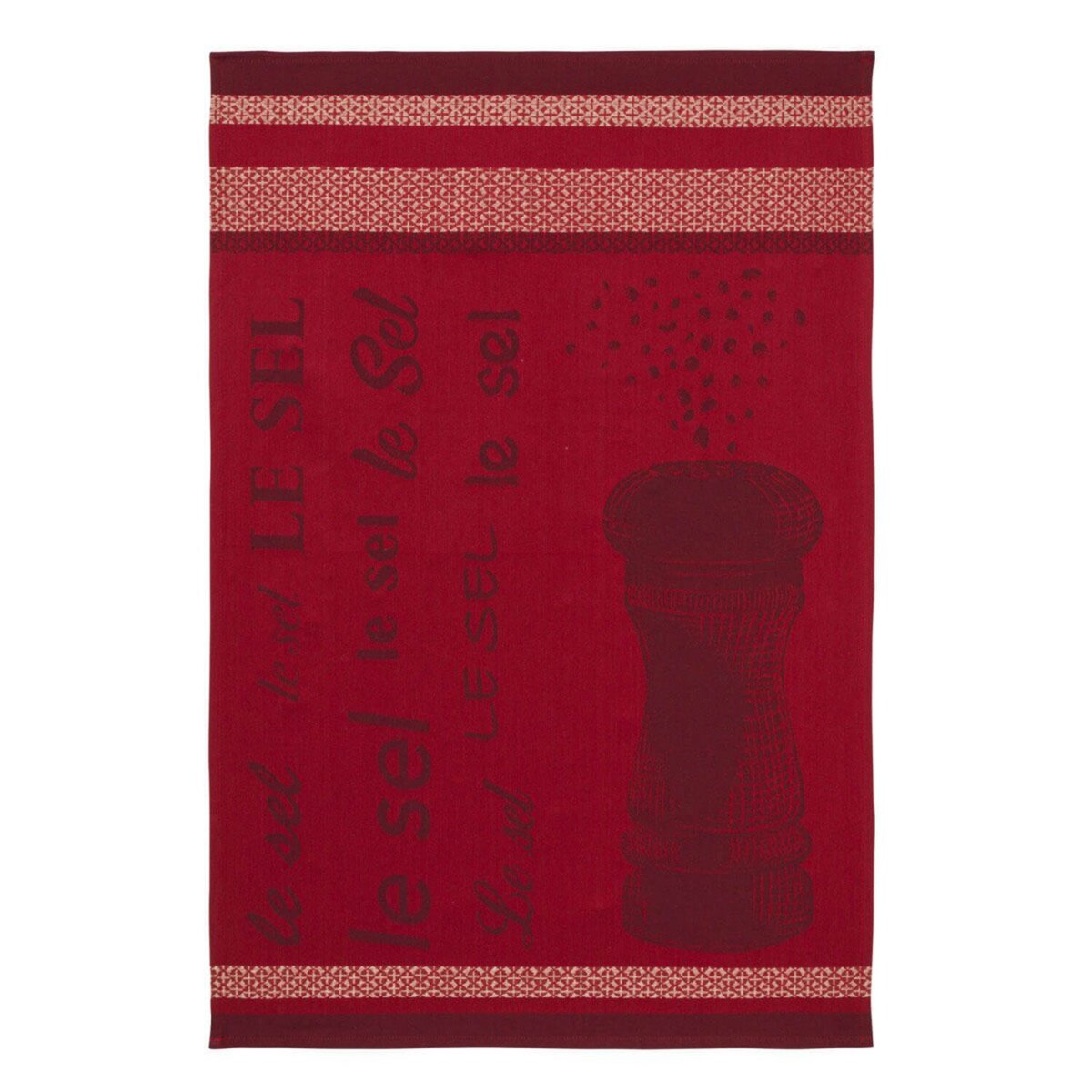 COUCKE Torchon imprimé en coton, Sel Rouge