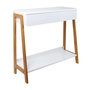 Voir la diapositive 1 : Paris Prix Console 1 Tiroir  Malaga  83cm Blanc & Naturel