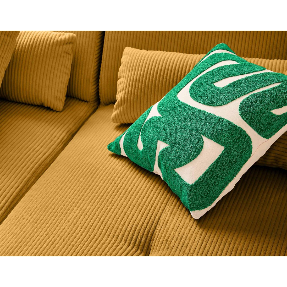 LISA DESIGN Onyx - canapé panoramique d'angle gauche 7 places - en velours côtelé