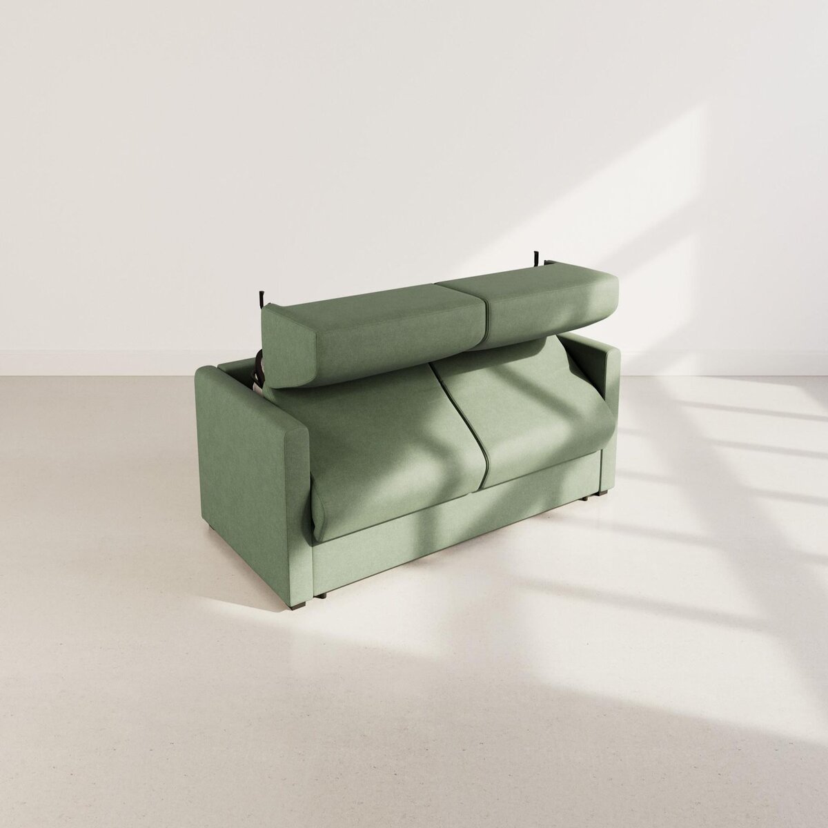 BEST MOBILIER Julia - canapé 3 places convertible express couchage quotidien 140 cm matelas 18 cm en tissu