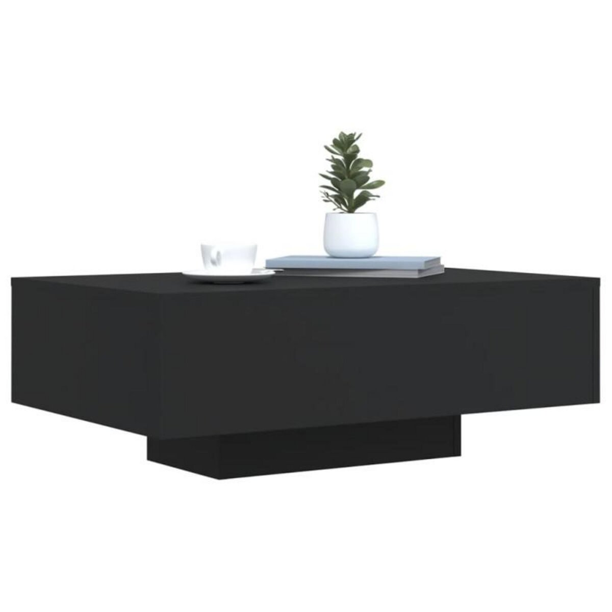 VIDAXL Table basse avec lumières LED noir 85x55x31 cm