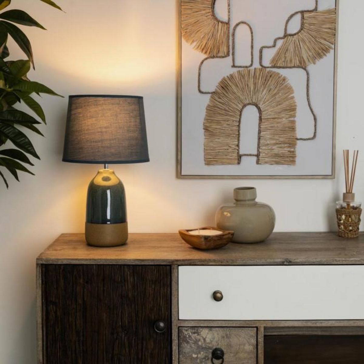 Paris Prix Lampe à Poser Design  Carma  43cm Bleu