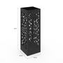 Voir la diapositive 4 : ID MARKET Porte parapluie FLOWER carré en acier noir hauteur 45 cm