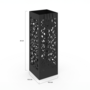 Voir la diapositive 4 : ID MARKET Porte parapluie FLOWER carré en acier noir hauteur 45 cm