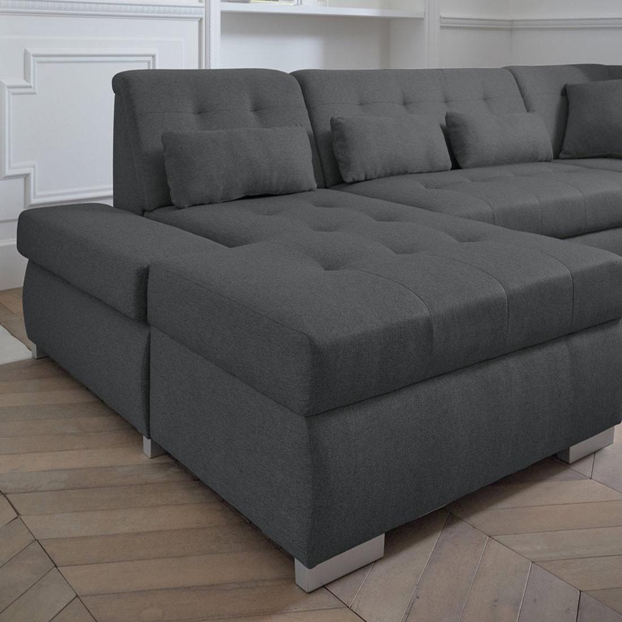 Voir la diapositive 3 : LISA DESIGN Vermont - canapé panoramique d'angle droit - 7 places - xxl