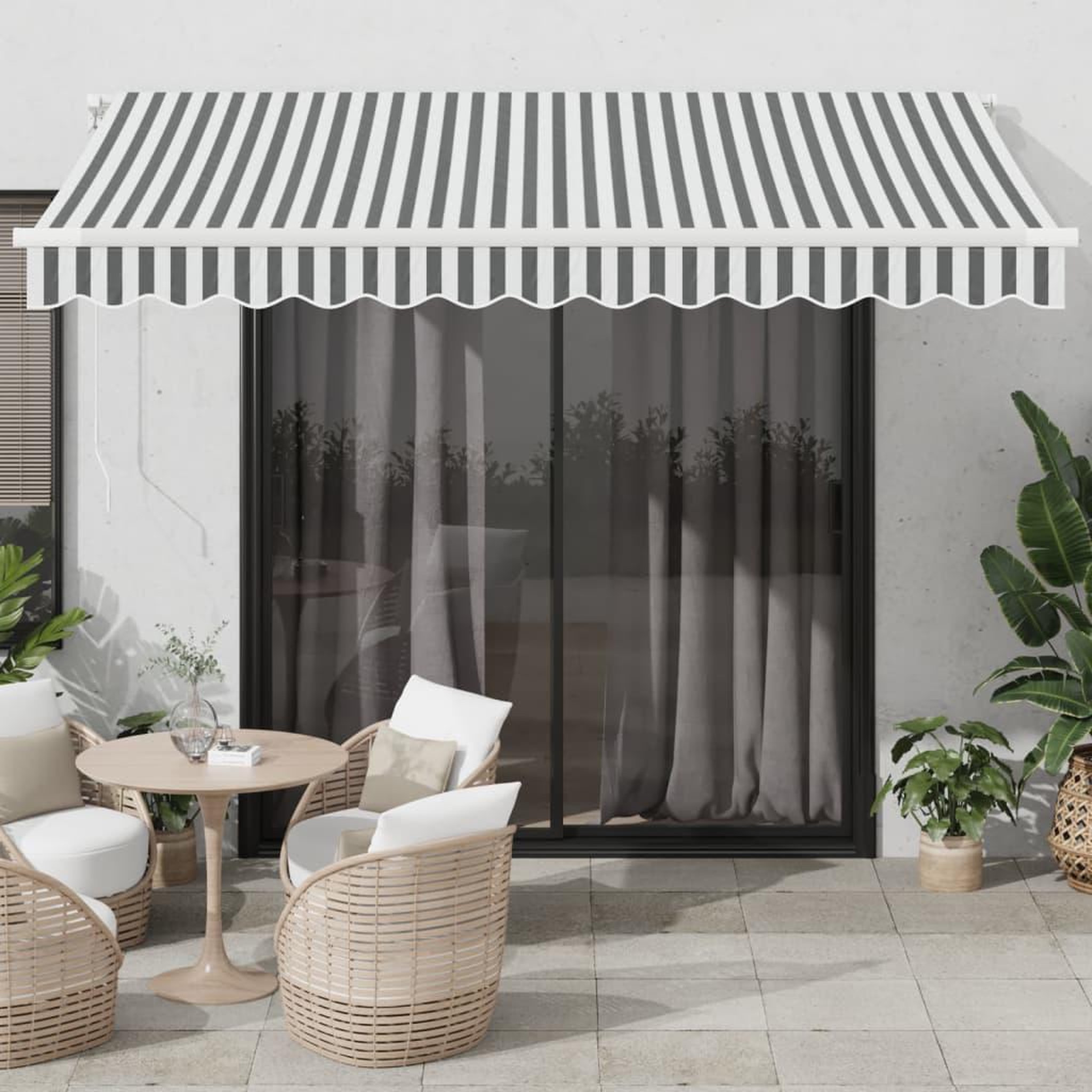 VIDAXL Auvent retractable automatique avec LED anthracite et blanc