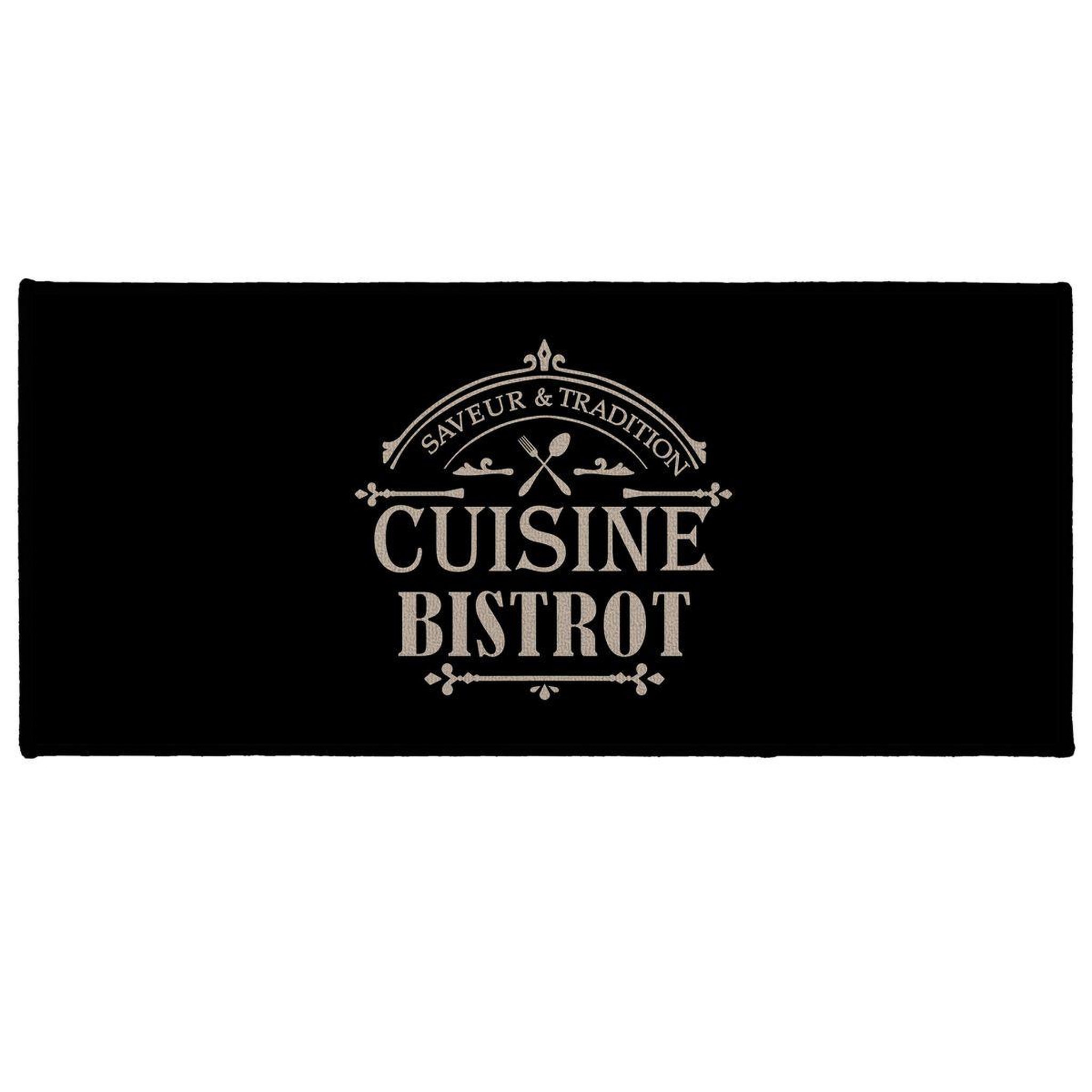 Douceur d'Intérieur Tapis de cuisine  saveur  50x120cm noir