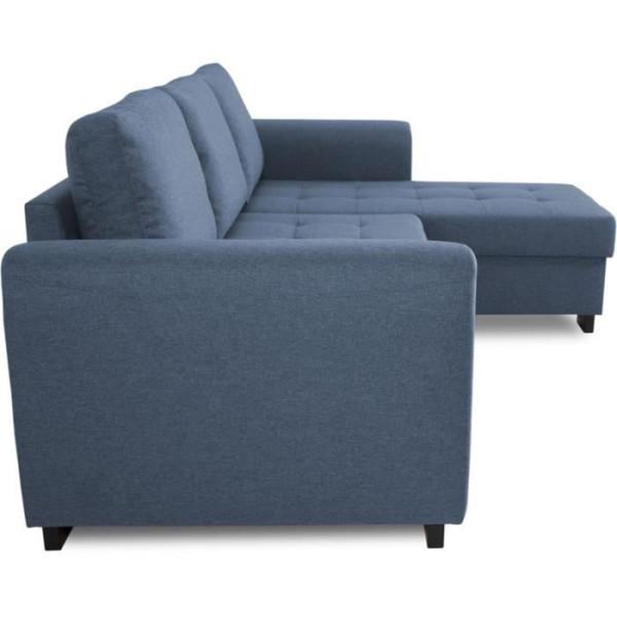 Voir la diapositive 4 : MARKET24 Canapé d'angle fixe réversible 4 places - Tissu Bleu - L245 x P150 x H86 cm - HAMILTON - Fabriqué en Ukraine