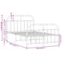 Voir la diapositive 6 : VIDAXL Cadre de lit metal sans matelas et pied de lit blanc 120x200 cm