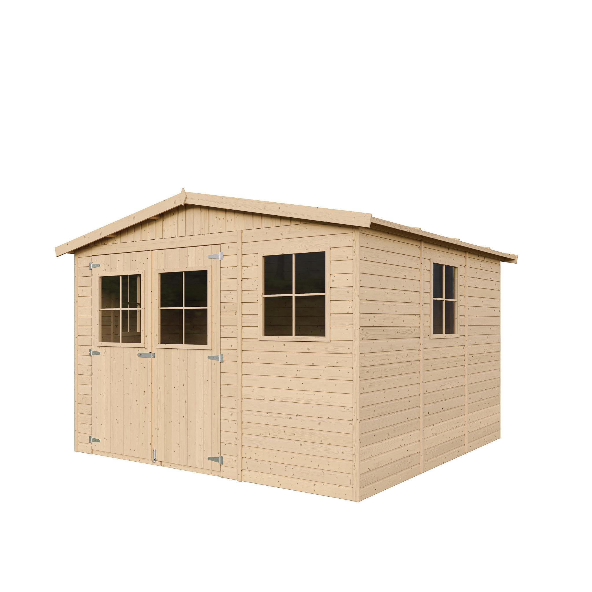 Voir la diapositive 3 : TIMBELA Abri de Jardin en Bois -  H226x316x324 cm/9 m² M335