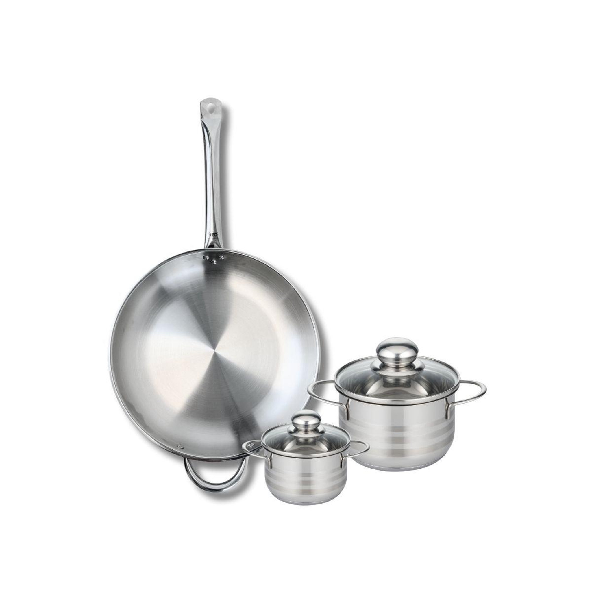 ELO Ensemble de 1 poêle de cuisson 32 cm et 2 faitouts 12 et 16 cm elo profi brillant