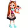 MATTEL Mini-poupée 15cm et sa figurine animale tigre Enchantimals