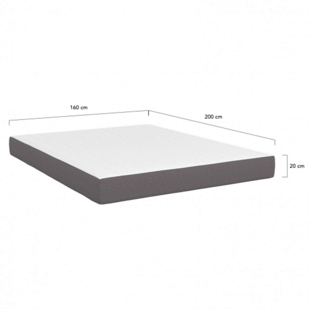 ID MARKET Matelas 160x200 cm STELLA à mémoire de forme épaisseur 20 cm