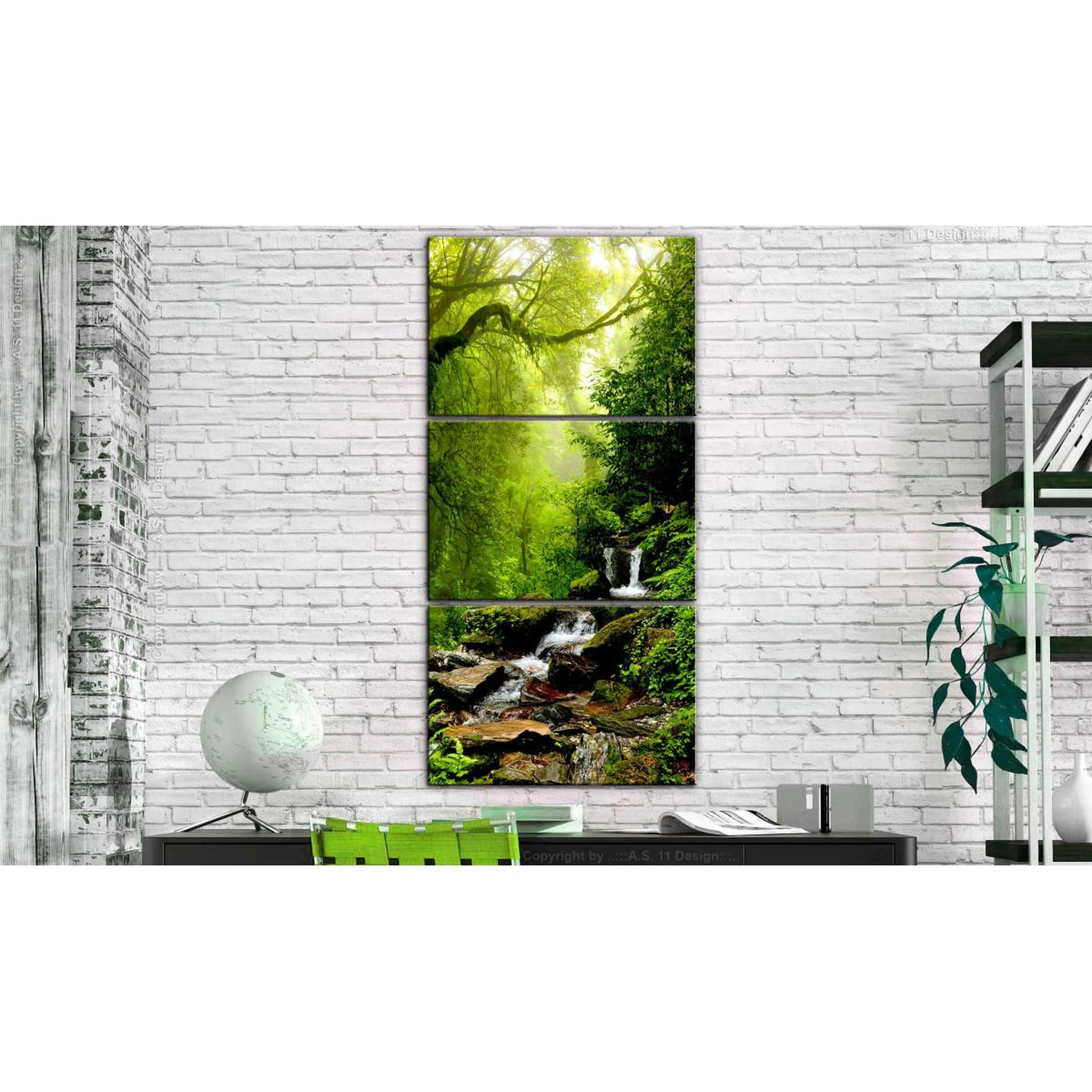 Voir la diapositive 2 : Paris Prix Tableau imprimé  brook among trees  60x120cm