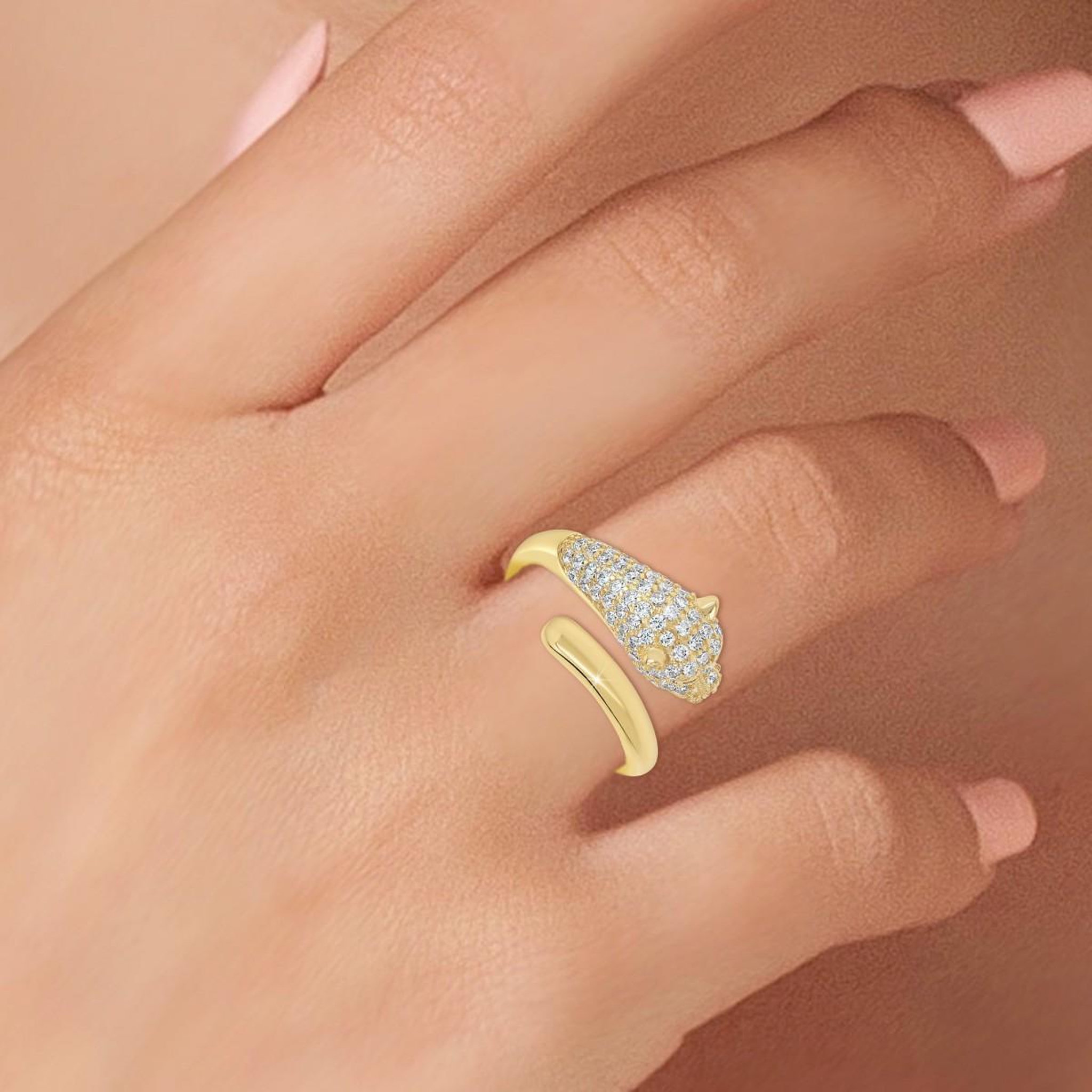 Voir la diapositive 2 : SC BOHEME Bague léopard ajustable par SC Bohème