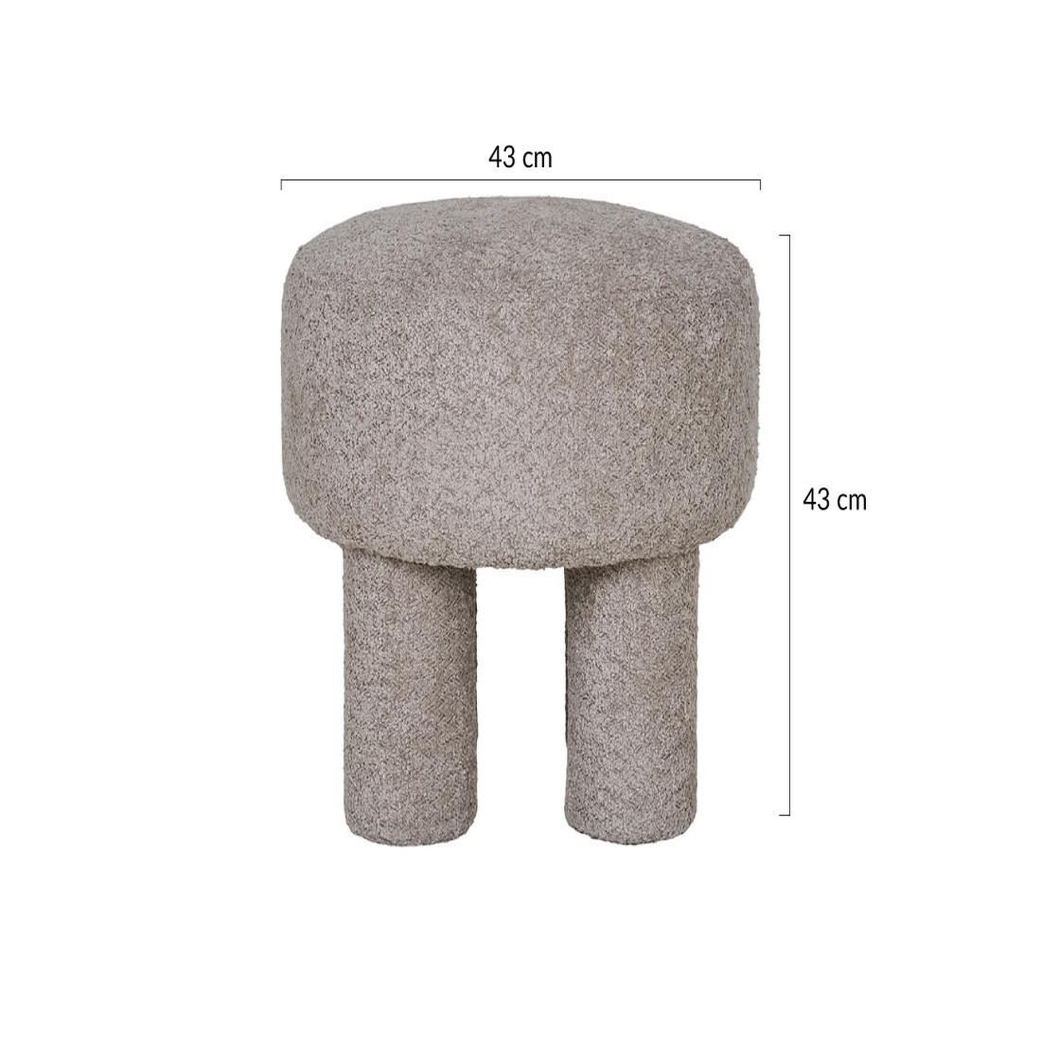 Voir la diapositive 5 : BEST MOBILIER Minna - pouf - en tissu bouclette