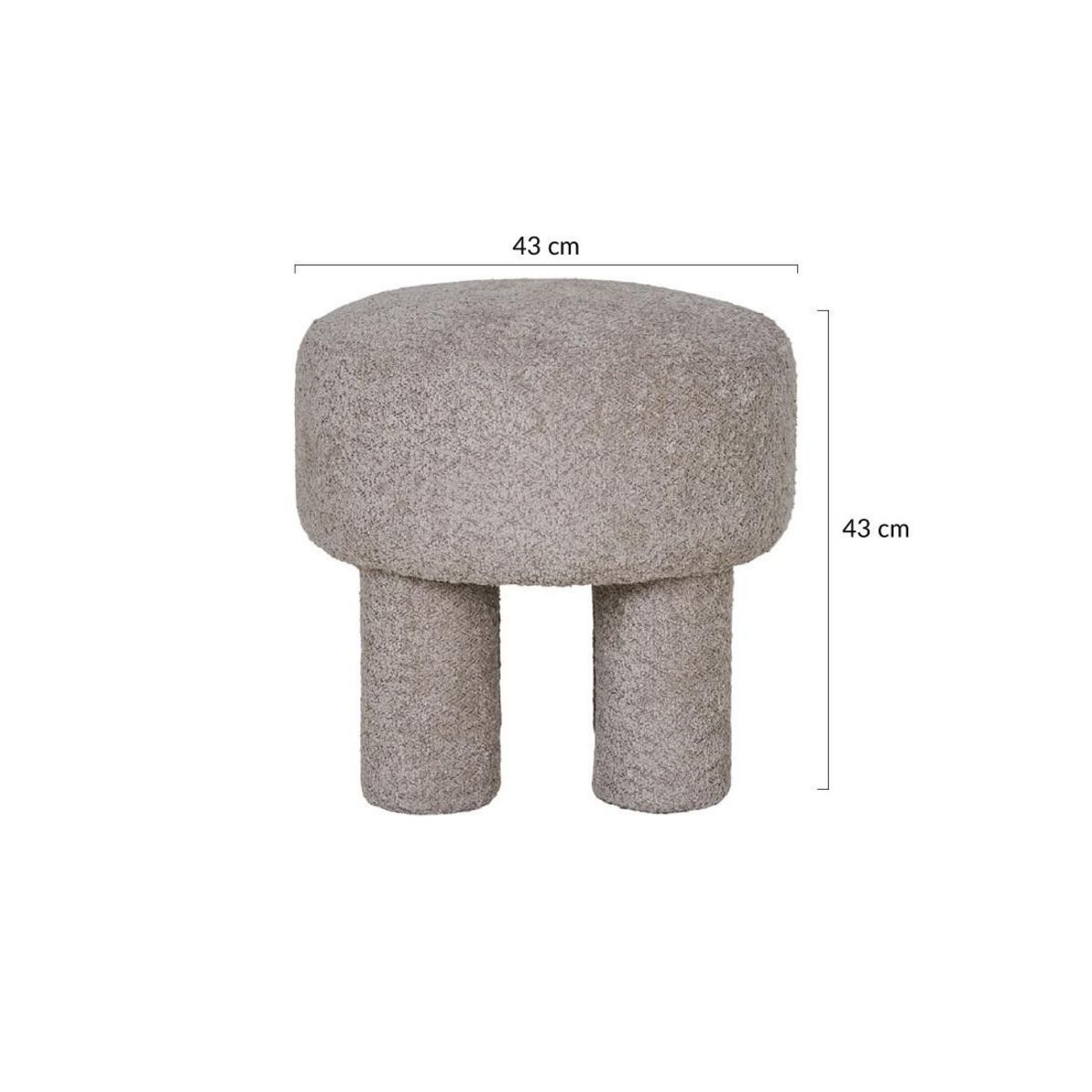 LISA DESIGN Minna - pouf - en tissu bouclette