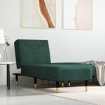 VIDAXL Chaise longue vert fonce velours