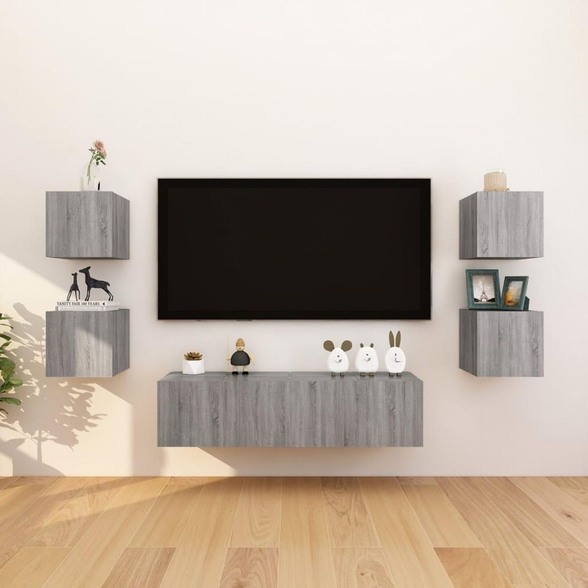 VIDAXL Meuble TV mural Sonoma gris 30,5x30x30 cm