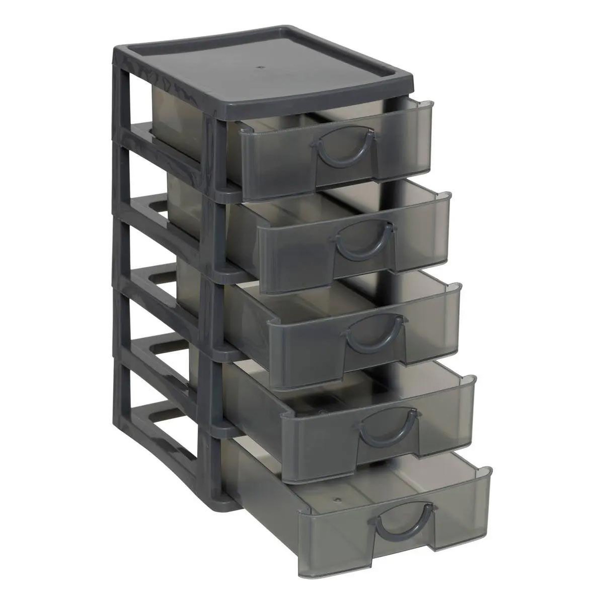 Voir la diapositive 2 : B BASIC & CO Module de Rangement  5 Tiroirs  26cm Gris