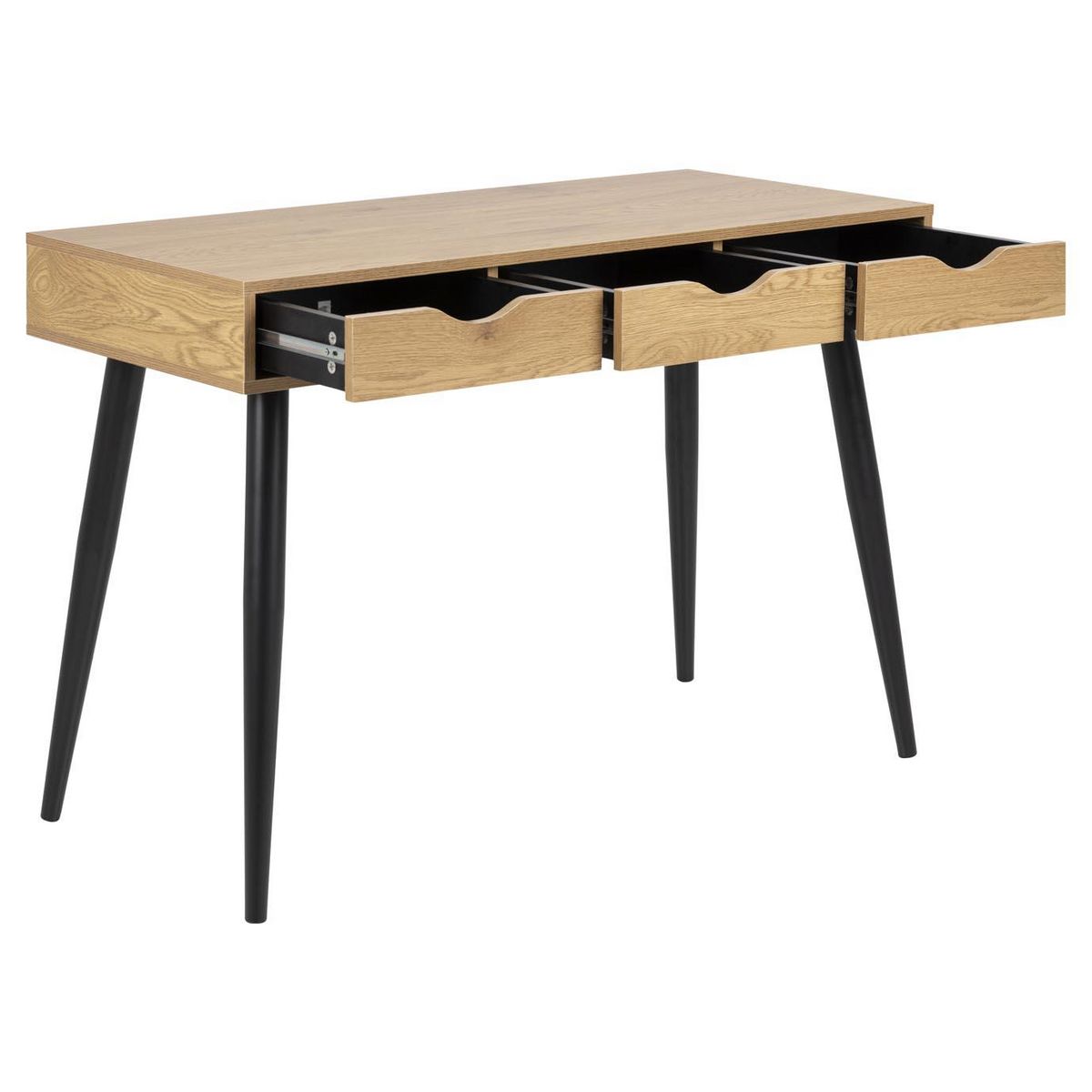 CONCEPT USINE Bureau scandinave avec tiroirs noir SEVEY