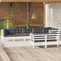 Voir la diapositive 1 : VIDAXL Salon de jardin 8 pcs avec coussins blanc bois de pin massif