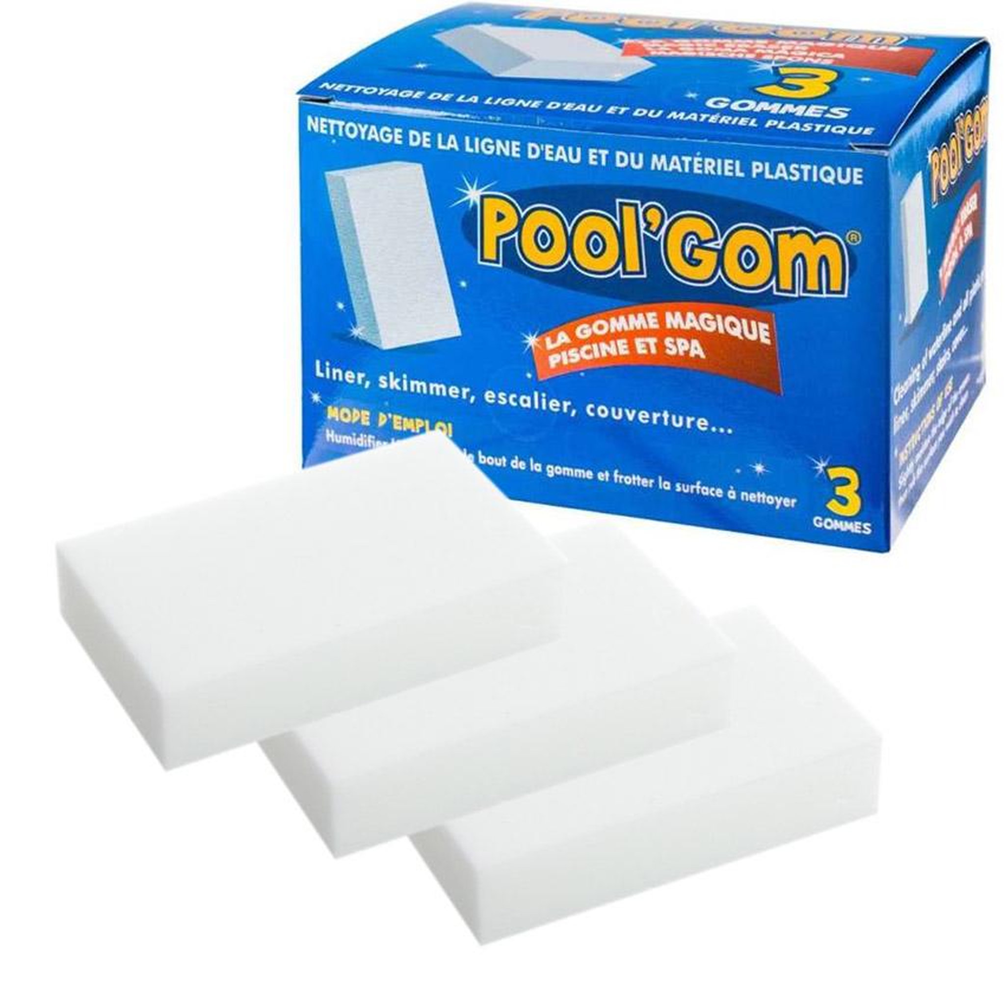 Toucan Lot de 3 éponges magiques pour ligne d'eau - POOL GOM X3