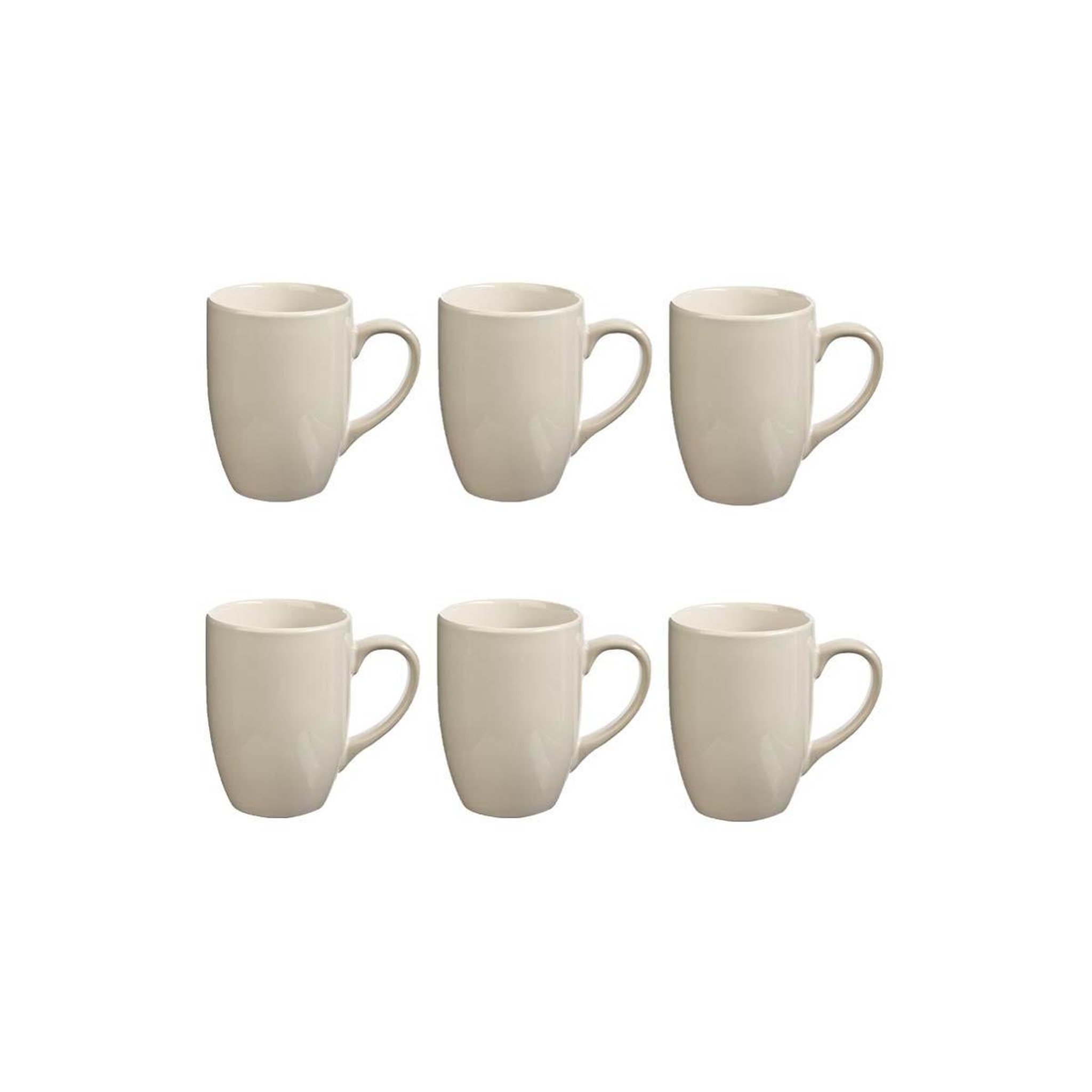 SECRET DE GOURMET Lot de 6 mugs  colorama  38cl blanc