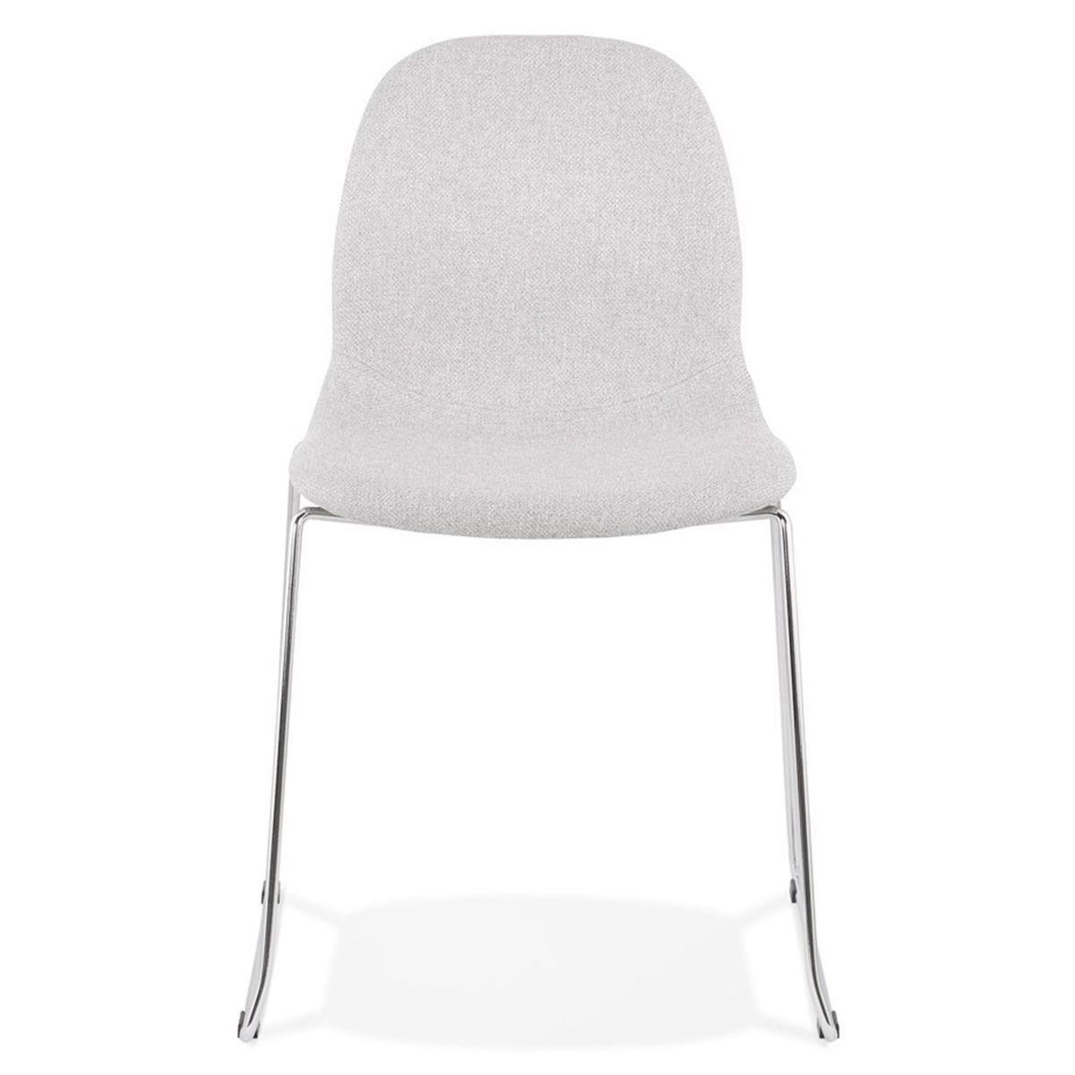 Paris Prix Chaise Design en Tissu  Sluna  85cm Gris & Chromé
