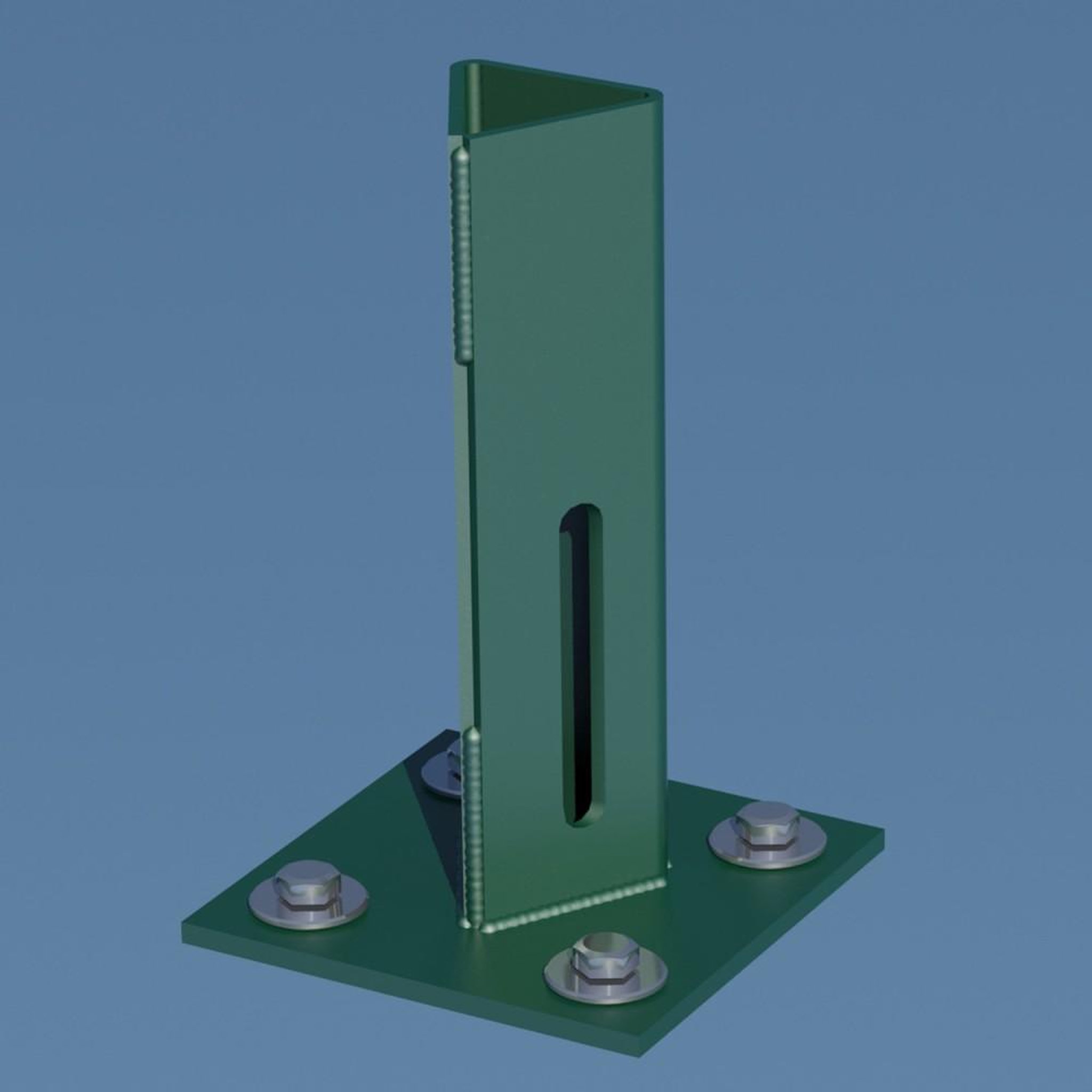 CENTRALE BRICO Platine piquet acier galvanisé plastifié à visser vert, H.15 cm x section 100x10
