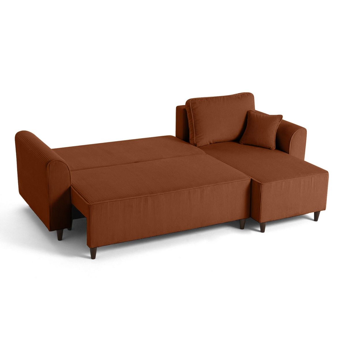 BEST MOBILIER Saphir - canapé d'angle réversible 4 places - convertible avec coffre - en velours côtelé