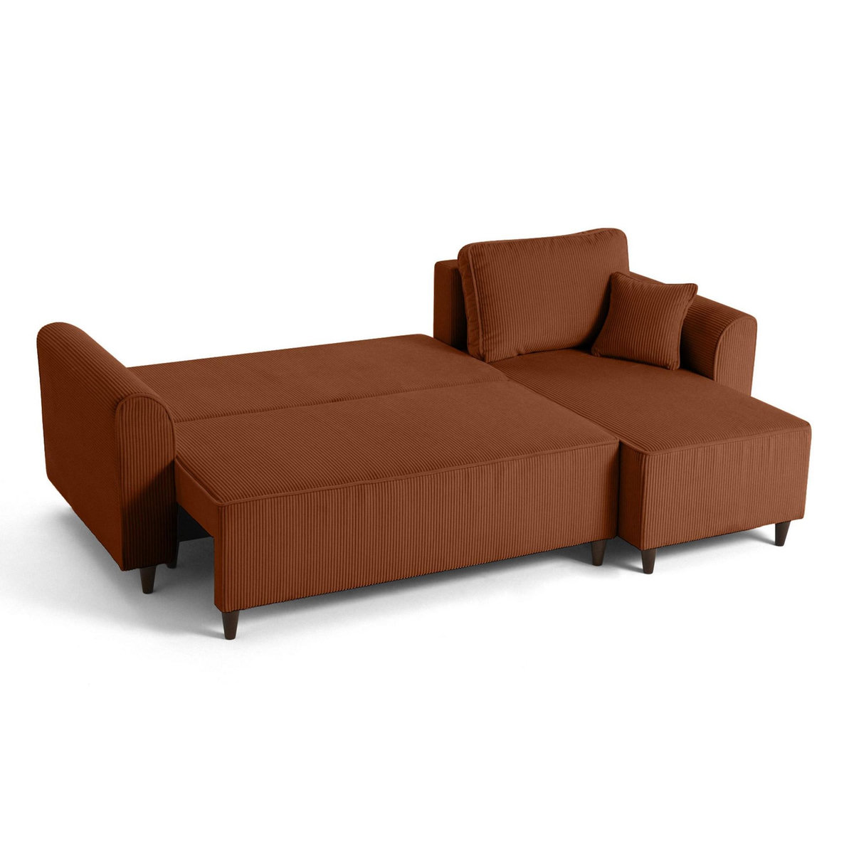 BEST MOBILIER Saphir - canapé d'angle réversible 4 places - convertible avec coffre - en velours côtelé