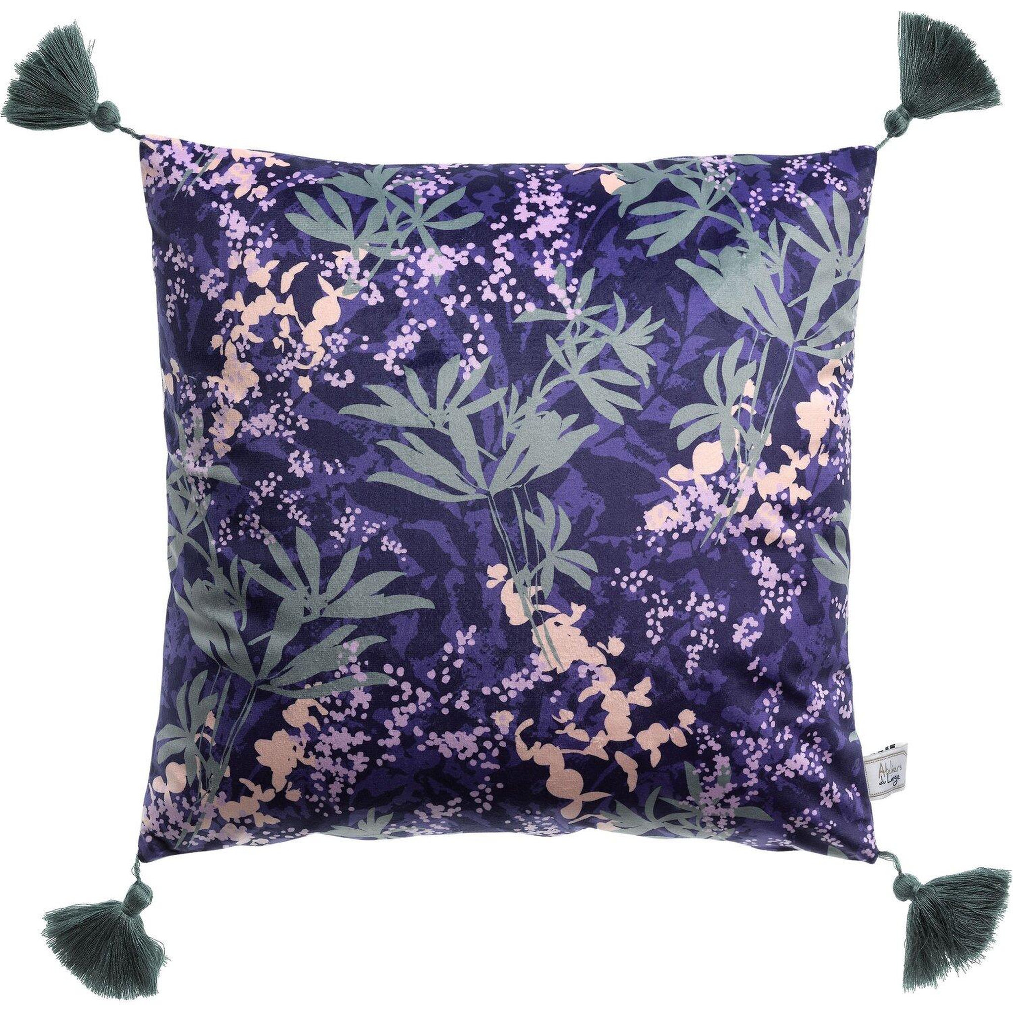 Les Ateliers du Linge Coussin imprime 100% polyester paola. Coloris disponibles : Violet