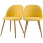 Voir la diapositive 1 : Rendez vous déco Lot de 2 chaises en tissu bleu et pieds en métal effet bois - Cozy