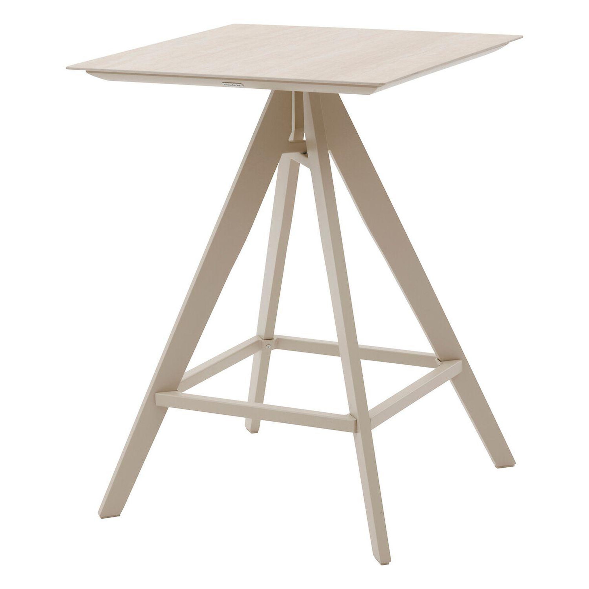 HESPERIDE Table de jardin haute en aluminium 2 places terzano - vanille et argile