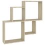Voir la diapositive 2 : VIDAXL Etagere murale cube Chene sonoma 80x15x78,5cm Bois d'ingenierie