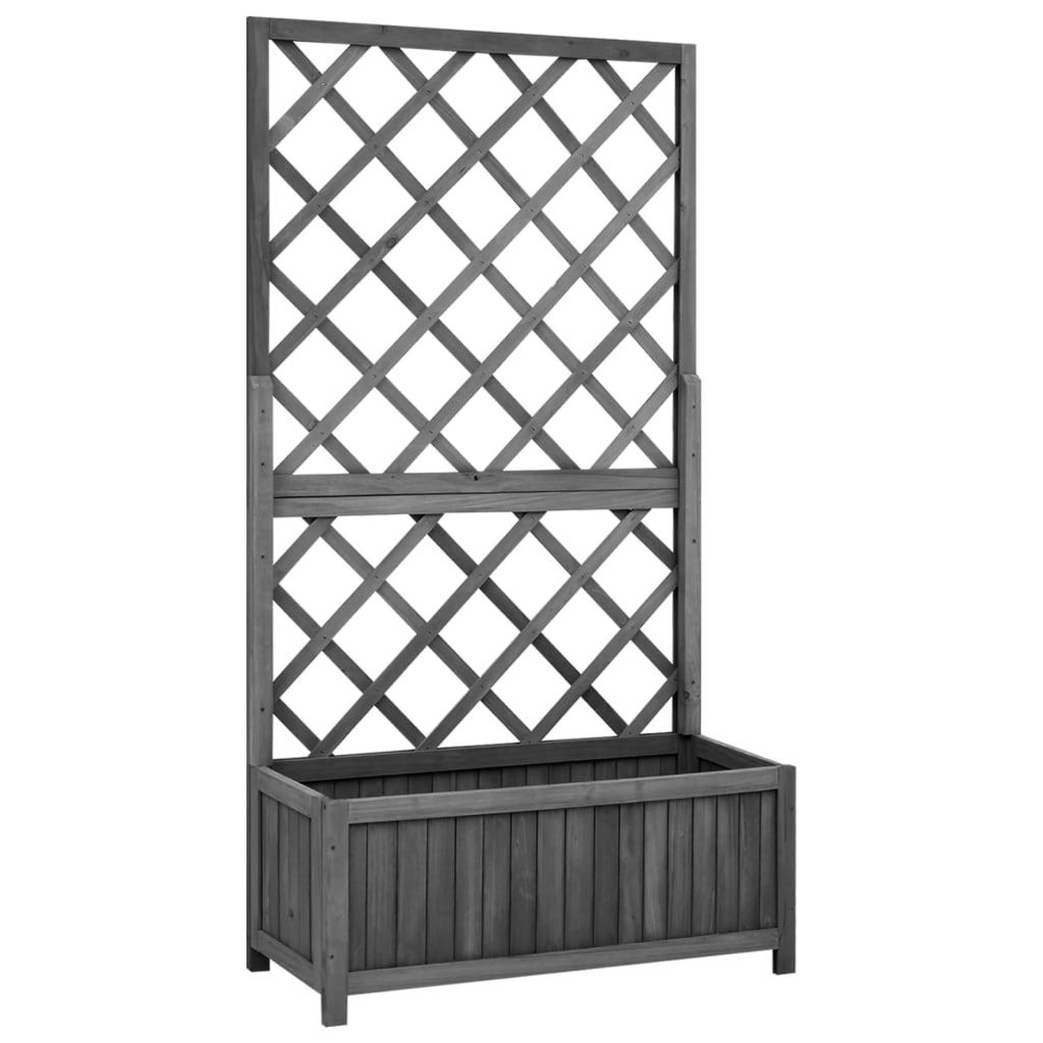 Voir la diapositive 1 : VIDAXL Jardiniere a treillis jardin Noir 70x30x135 cm Bois de sapin