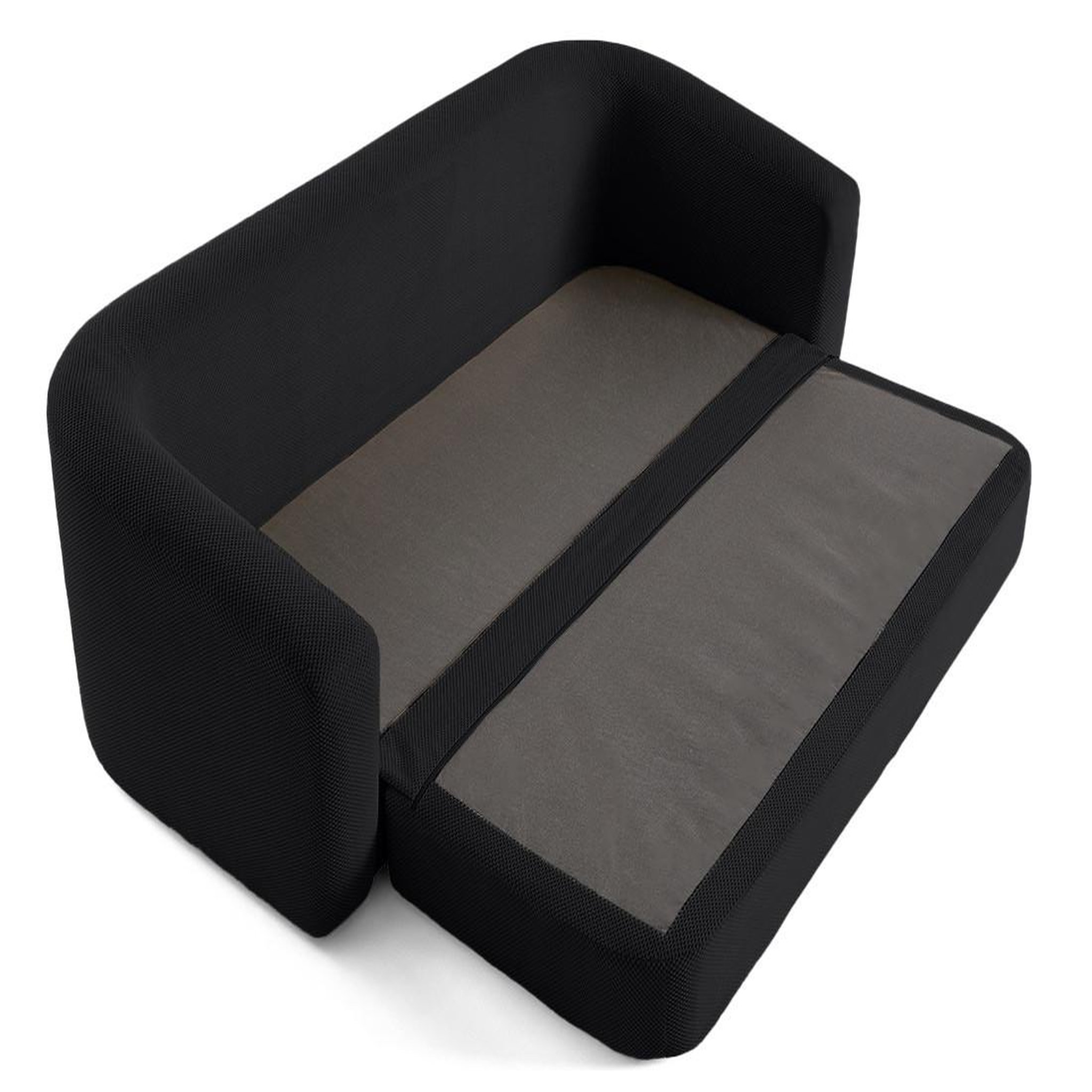 Voir la diapositive 3 : BEST MOBILIER Nuvia - canapé convertible déplimousse 3 places en velours texturé