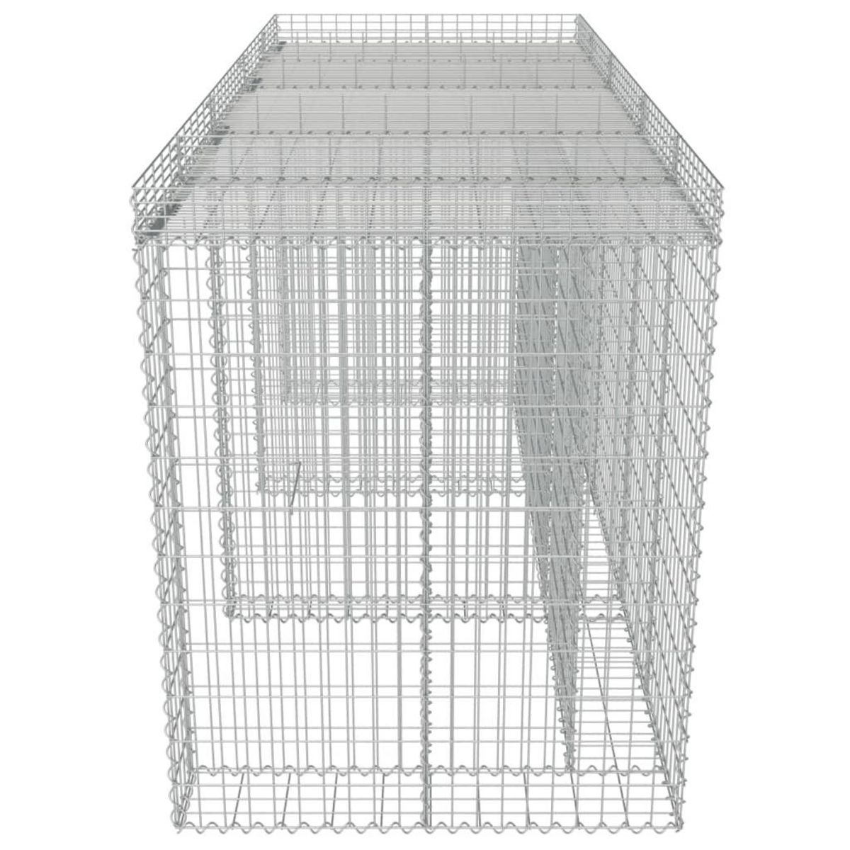 VIDAXL Mur en gabion pour poubelle Acier galvanise 270x100x130 cm