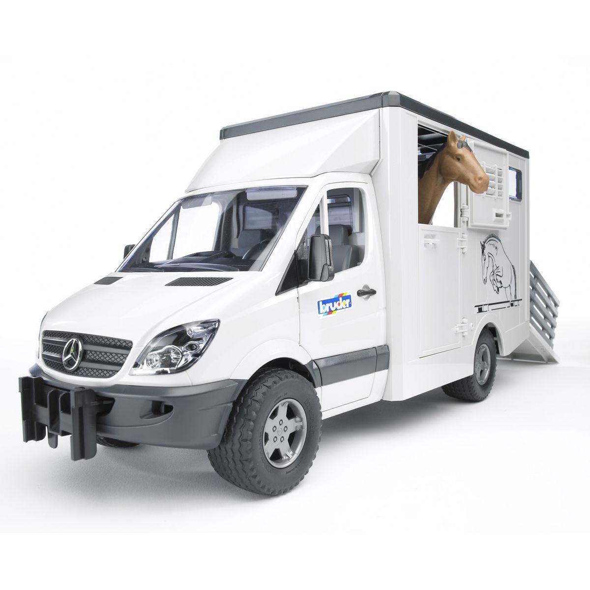 BRUDER Camion de Transport Animal Mercedes-Benz avec un Cheval