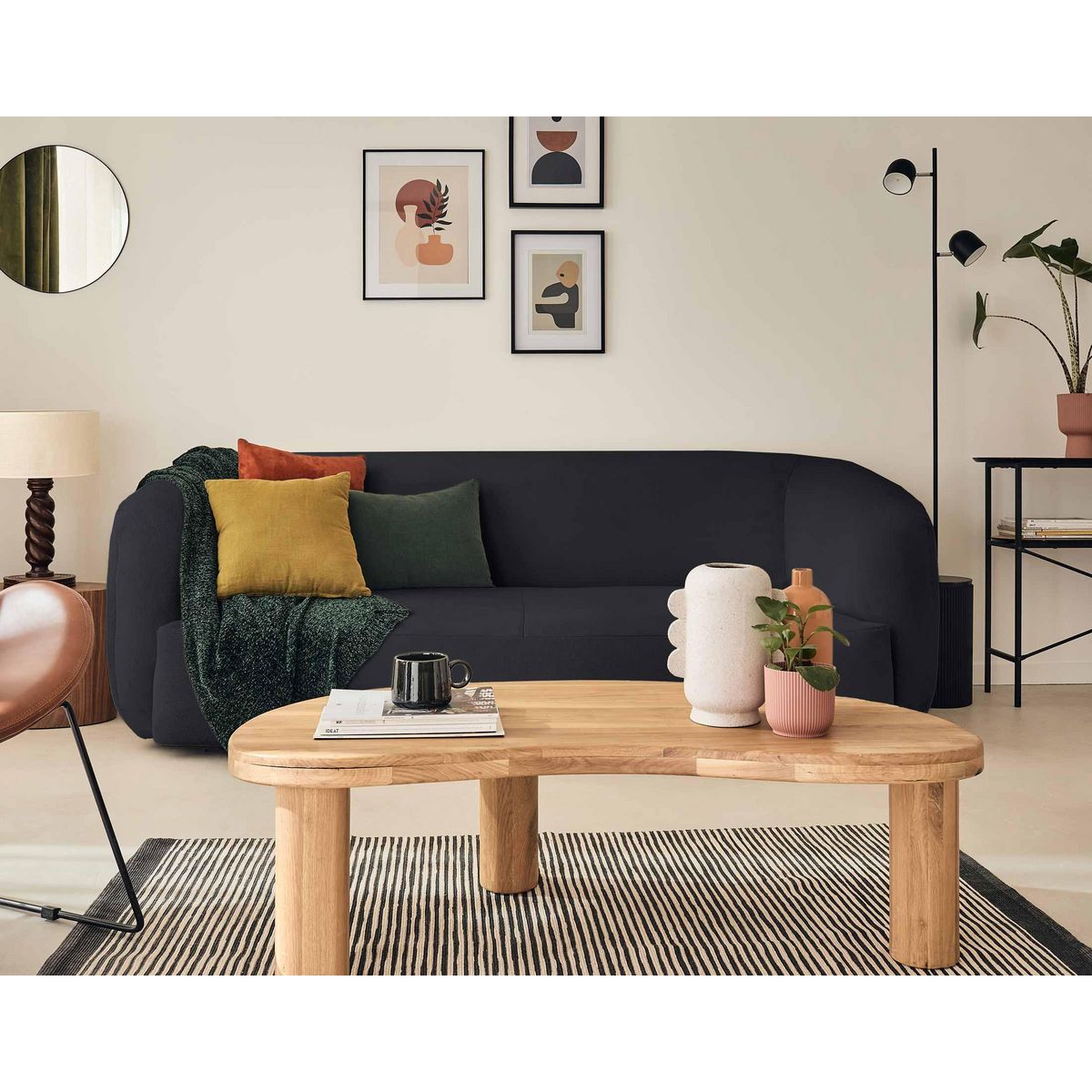 LISA DESIGN Ernee - canapé 3 places - en velours