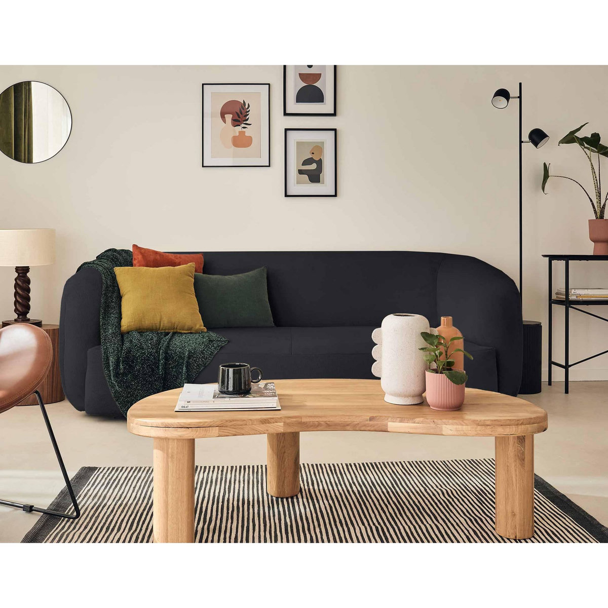 LISA DESIGN Ernee - canapé 3 places - en velours