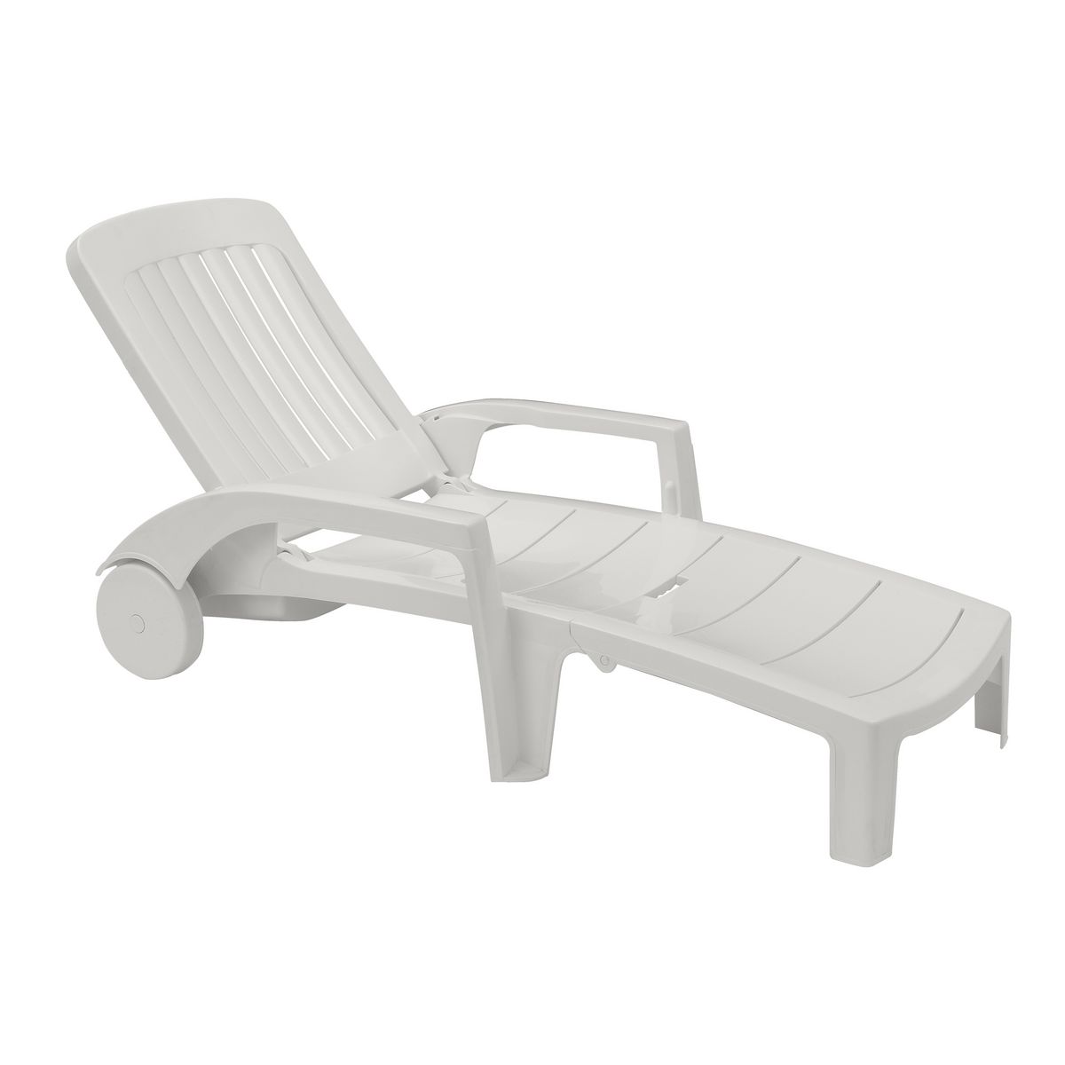 GROSFILLEX Bain de soleil pliant multipositions - Résine - Blanc - MIAMI