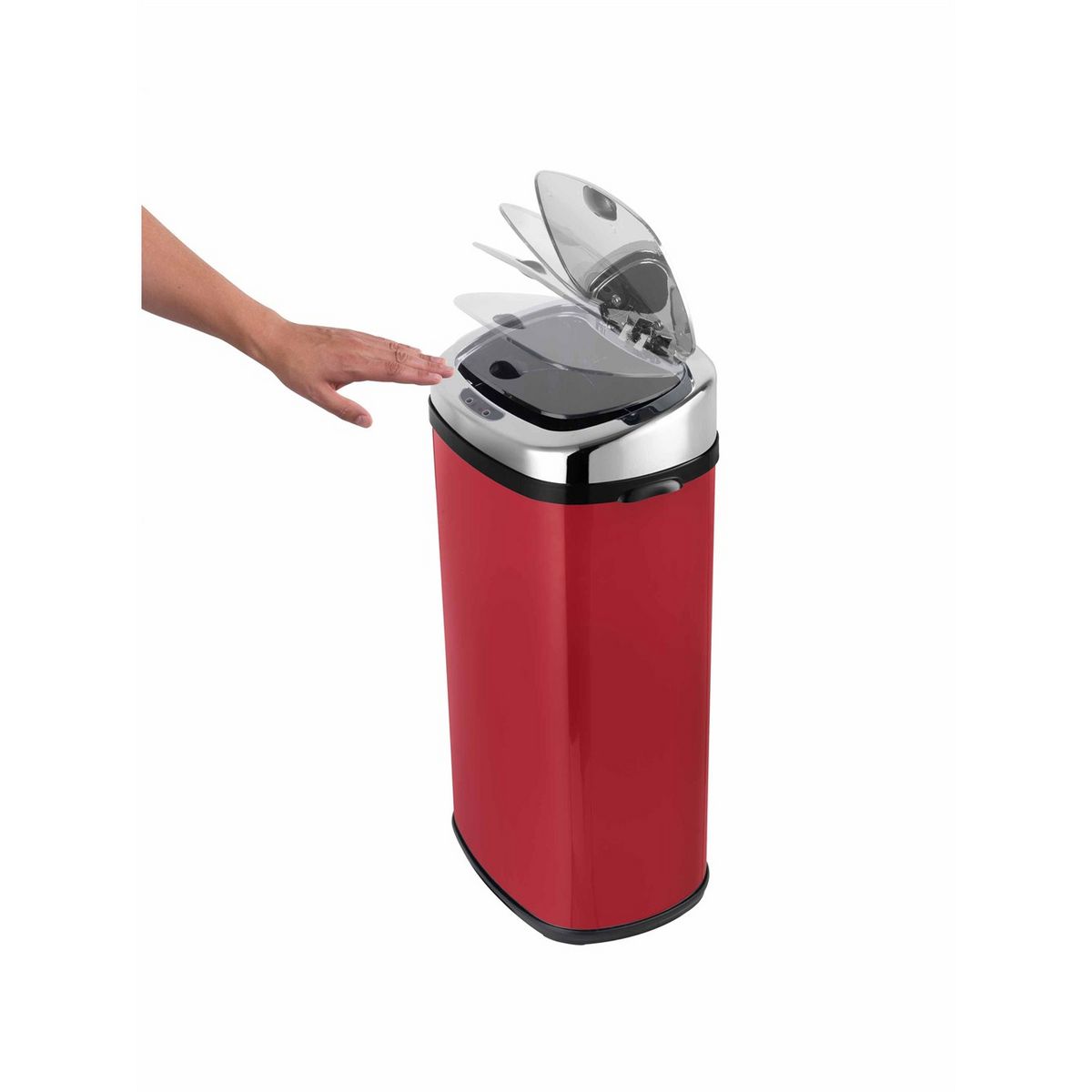 KITCHEN MOVE Poubelle de cuisine automatique 42L carré luxe rouge