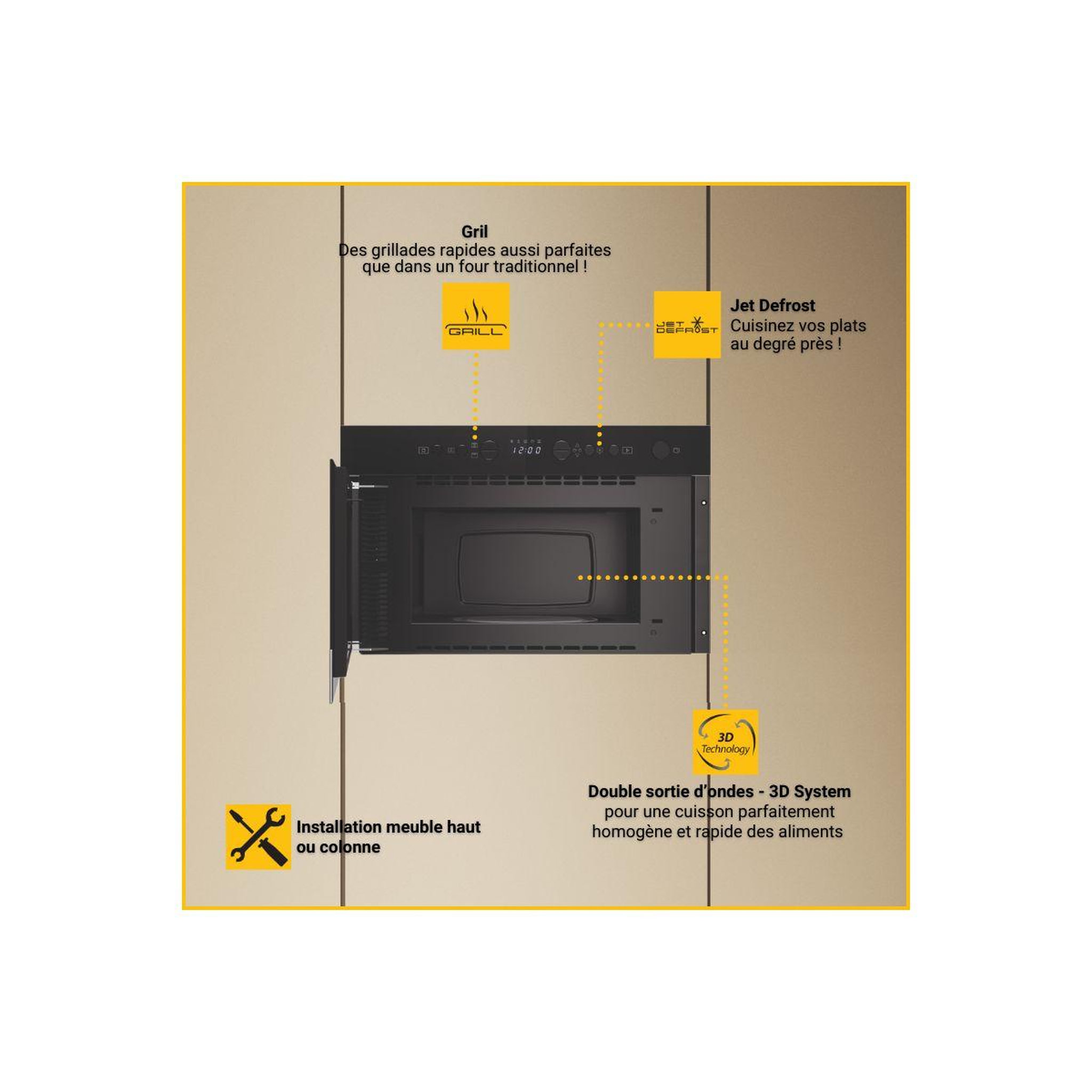 Voir la diapositive 2 : Whirlpool Micro ondes encastrable WM22574BXF