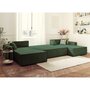 Voir la diapositive 2 : BEST MOBILIER Dellia - canapé panoramique en u - 7 places - convertible - avec coffre - en velours côtelé