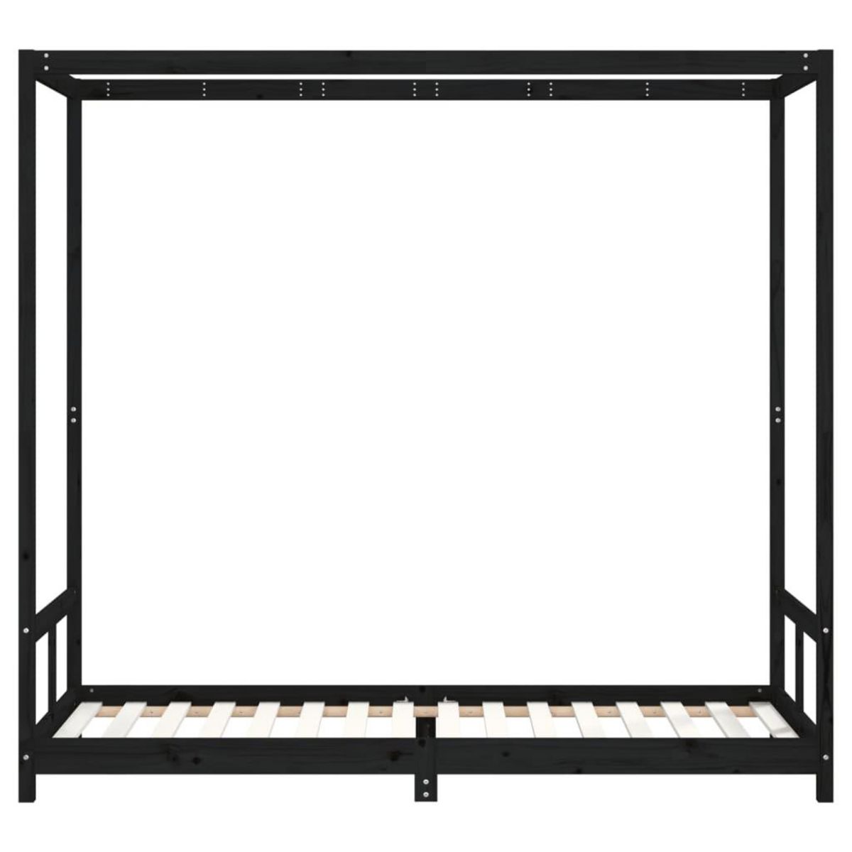 VIDAXL Cadre de lit pour enfants noir 80x200 cm bois de pin massif