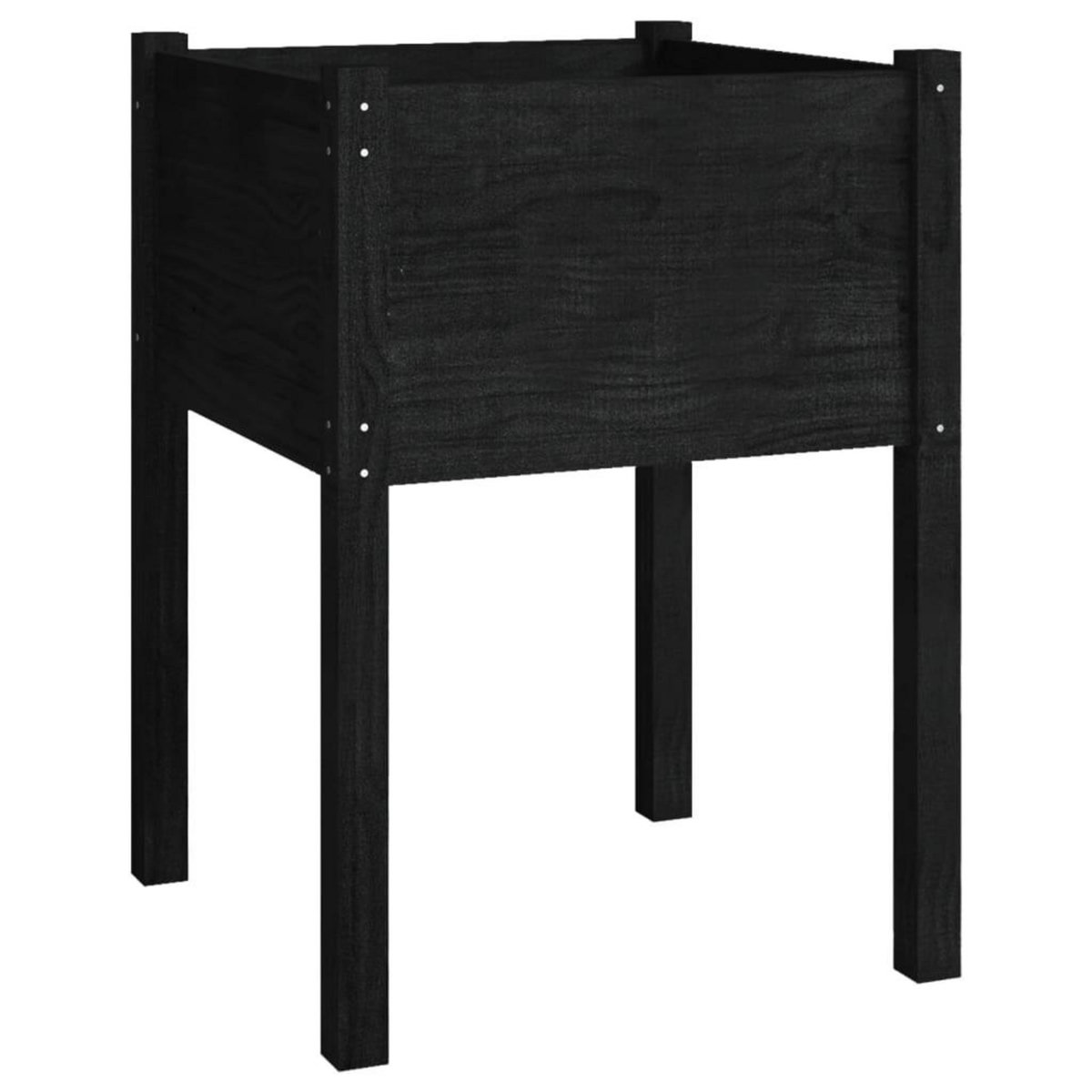 VIDAXL Jardiniere Noir 50x50x70 cm Bois de pin massif