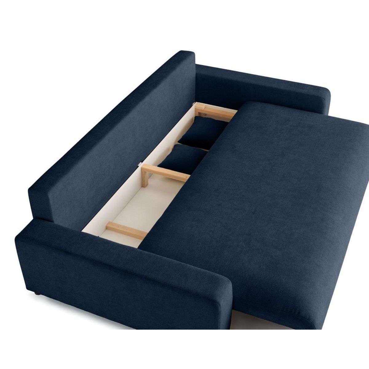 LISA DESIGN Pivoine - canapé droit 3 places - convertible avec coffre - en velours texturé